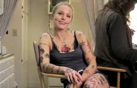 Кристен Бел шокира с 214 татуировки по тялото си (+видео)