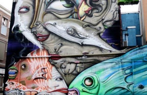 Фест 'Urban creatures'  -  20-ма райтъри  рисуваха  графити  в канала до стадион 'Герена' в събота