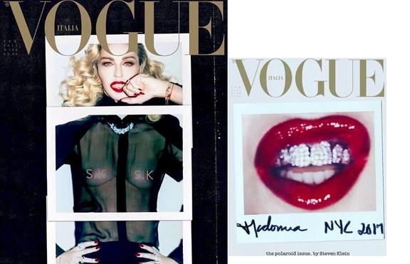Мадона – голи гърди и диаманти по зъбите за Vogue
